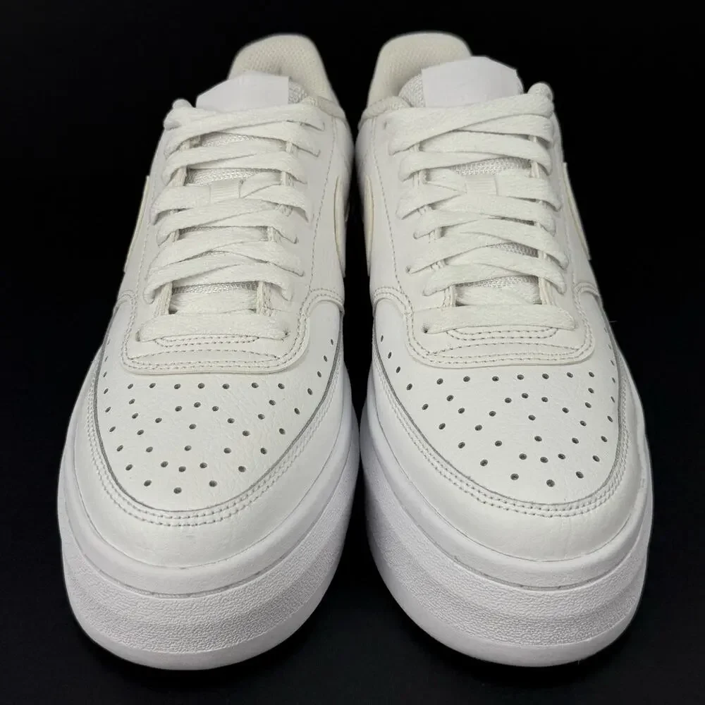 Nike Court Vision Alta Womens Platform Shoes Triple White DM0113-100 Size 9,5